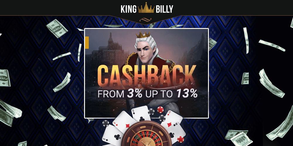 The amount of the cashback is directly related to your VIP level at King Billy Casino