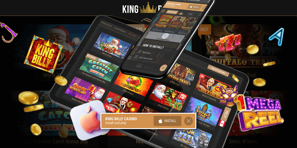 To start playing at King Billy Casino on your iPhone or iPad, follow the instructions