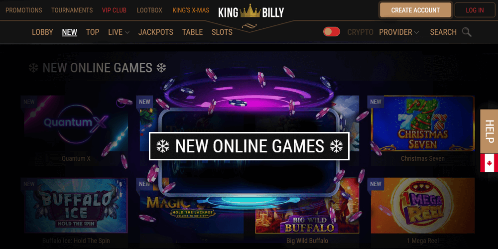 Here are a list of the latest new releases at King Billy Casino