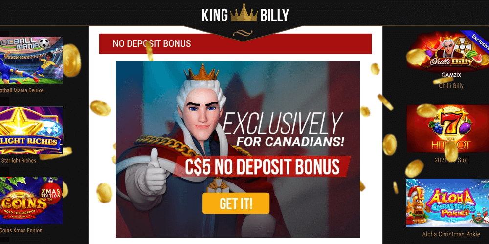 An instruction how to win without making a deposit at King Billy Casino
