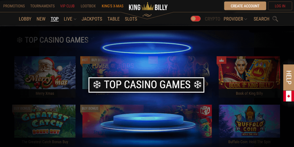 We have make a list with games that are particularly popular with our users at King Billy Casino website and app